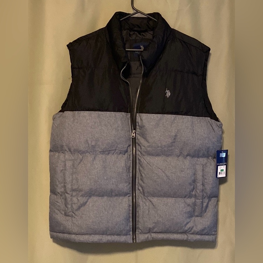 Mens US Polo Assn Color Block Puffer Castle Rock Vest Mens L NWT